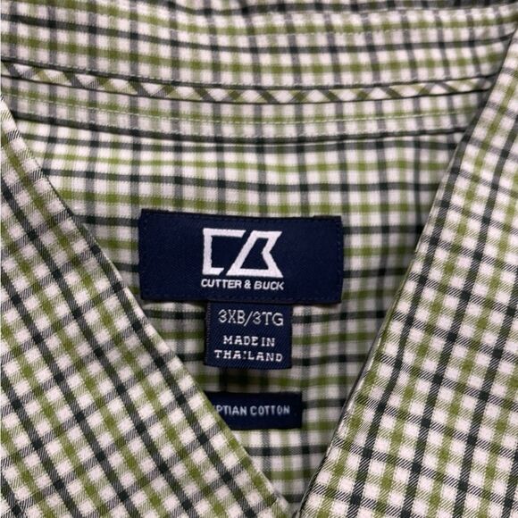 Cutter & Buck Green Plaid Men's Shirt like new size 3XB/3TG like new long sleeve - Picture 1 of 2